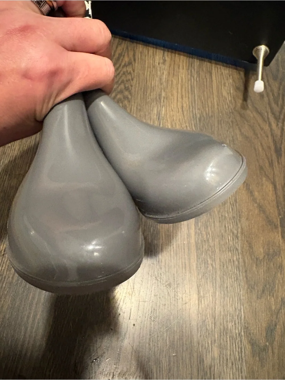 Coach Gray rubber Rivington logo Rain Boot with Signature Elastic Panel AS IS 5